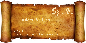 Sztankov Vilmos névjegykártya